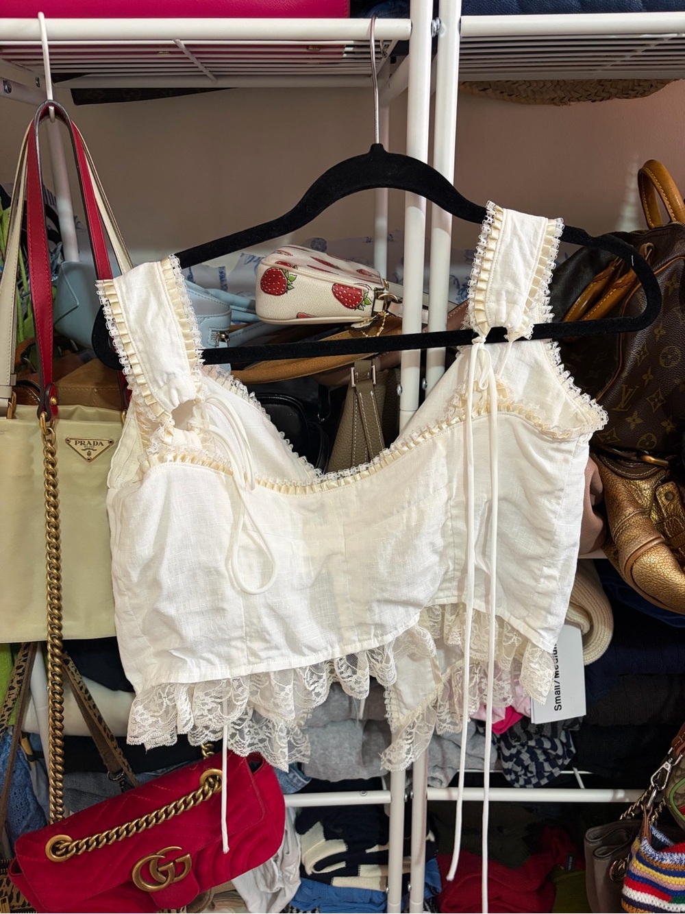 Fait par foutch Ivory Lace-Trim Corset Top - Picture 6 of 6
